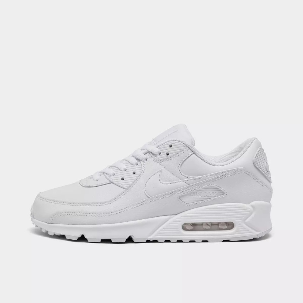 Nike Air Max 90 All-White Leather Sneakers